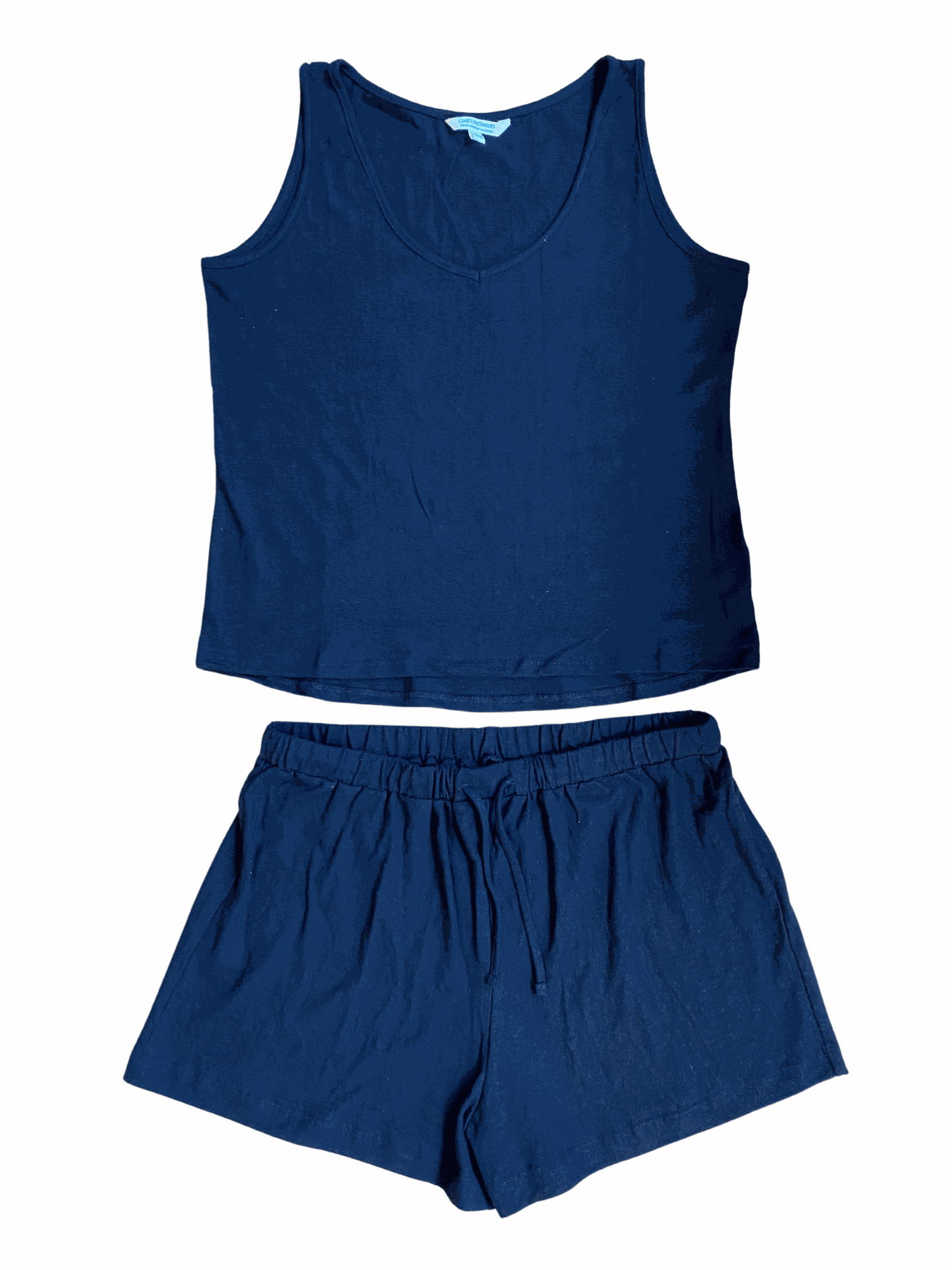 Flat lay Vanessa Tank Top & Shorts PJs for night sweats