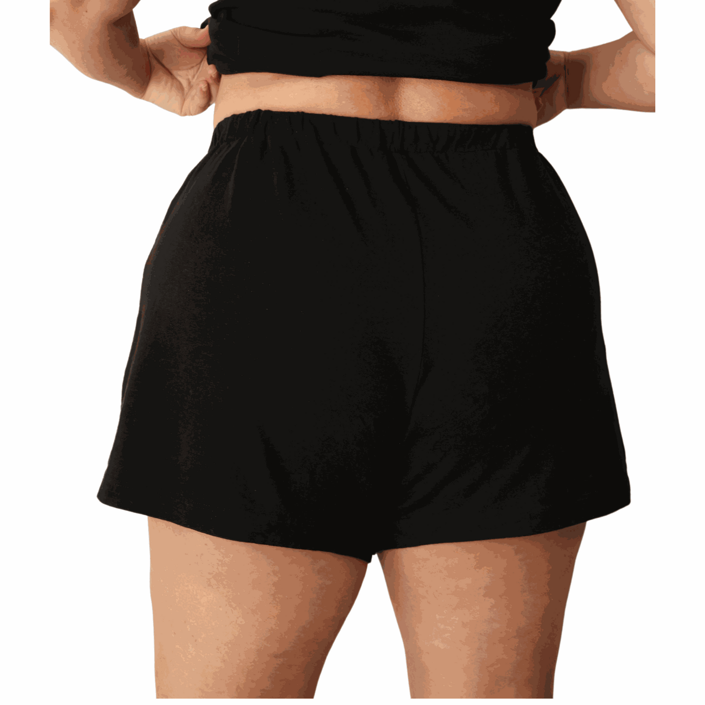 Moisture-wicking PJs and pillowcase for night sweats - shorts - back