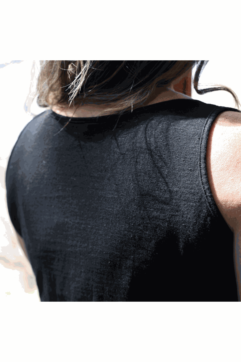 Vanessa Tank Top & Shorts PJs for night sweats close-up
