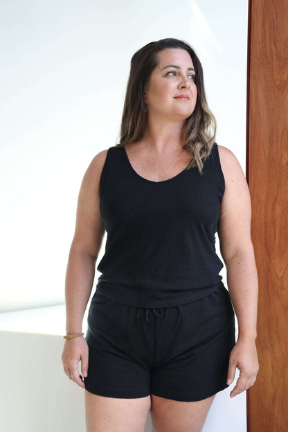 women's cooling pajamas, black, size Large/extra large