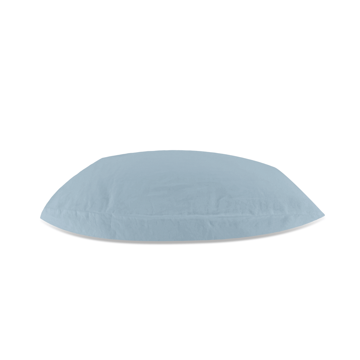 Light blue linen pillow  on a white background