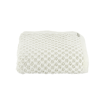Soft 100% cotton Popcorn Knit Blanket by Skylark+Owl, pre-washed and Oeko-Tex® certified for comfort and safety