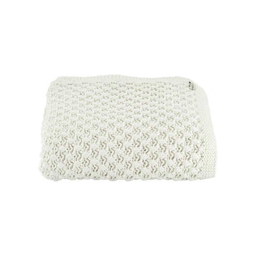 Soft 100% cotton Popcorn Knit Blanket by Skylark+Owl, pre-washed and Oeko-Tex® certified for comfort and safety
