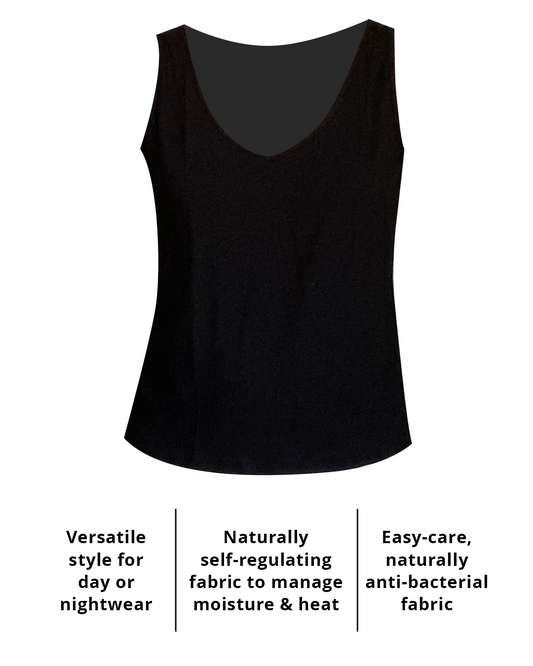 Women's cooling Tank Top for Night Sweats in Black