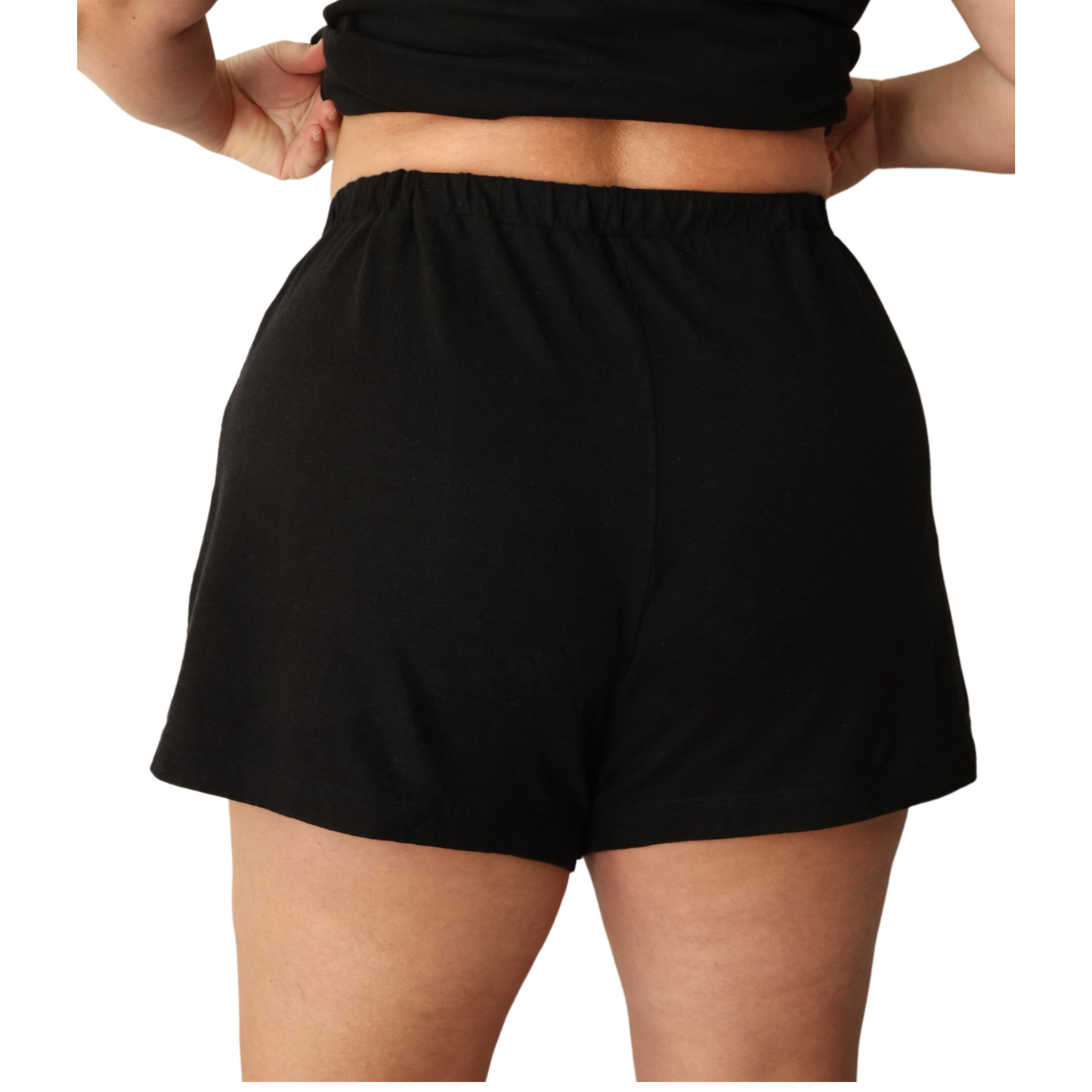 Thermo-regulating Vanessa shorts with drawstring elastic waistband