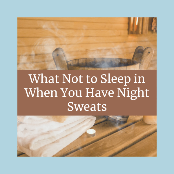 Wooden sauna with steaming bucket and text overlay on a light blue background