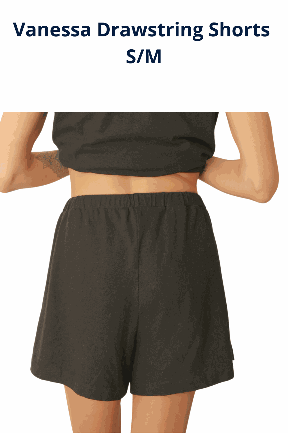 backside image of women's moisture-wicking shorts for night sweats size small back view